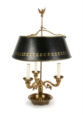 Lot 3211 - Empire Style Gilt-Metal Three-Light Bouillotte...
