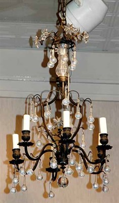 Lot 3314 - Louis XV Style Black Patinated-Metal and Glass...
