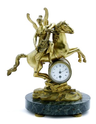 Lot 3242 - Empire Style Gilt-Bronze Mantel Clock Modeled...