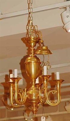 Lot 3295 - Louis XVI Style Brass Five-Light Chandelier...