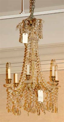Lot 3298 - Louis XVI Style Gilt-Metal and Glass Six-Light...