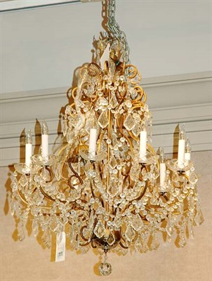Lot 3296 - Louis XVI Style Gilt-Metal and Glass Ten-Light...