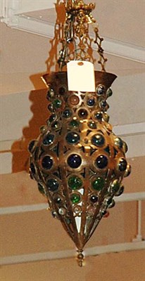 Lot 3294 - Moorish Style Glass Mounted Copper Light...