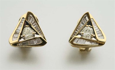 Lot 2242 - Pair of Gold and Diamond Earclips
