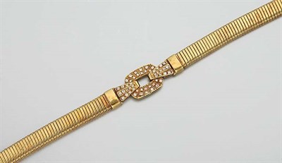 Lot 2230 - Gold and Diamond Bracelet