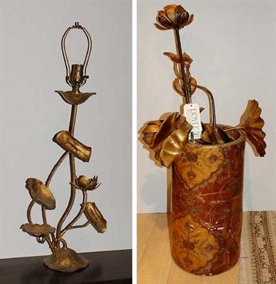 Lot 1134 - Group of Asian Gilt-Wood Flowers; Together...