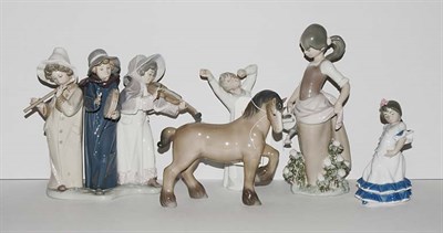 Lot 1296 - Miscellaneous Group of Six Lladro Figures...