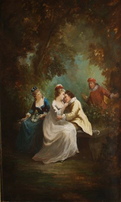 Lot 3011 - French School 19th Century Amorous Couple with...