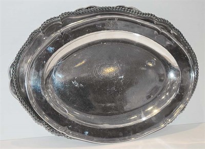 Lot 1358 - Four Silver Plated Oval Serving Trays Length...