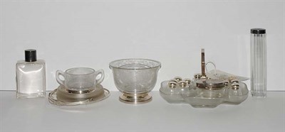 Lot 1365 - Miscellaneous Group of Silver Mounted Glass...