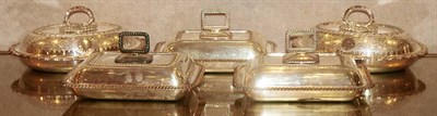 Lot 1379 - Set of Three Silver Plated Rectangular Covered...