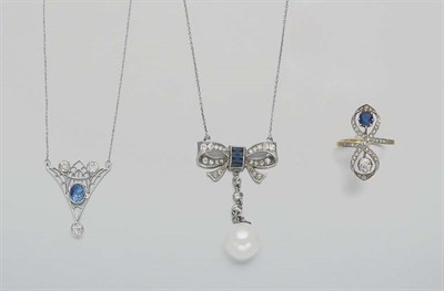 Lot 39 - Group of Diamond and Sapphire Jewelry