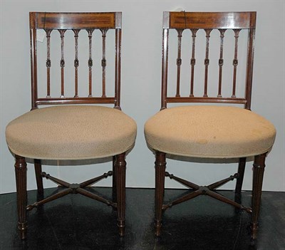 Lot 158 - Set of Four Regency Style Inlaid Mahogany Side...