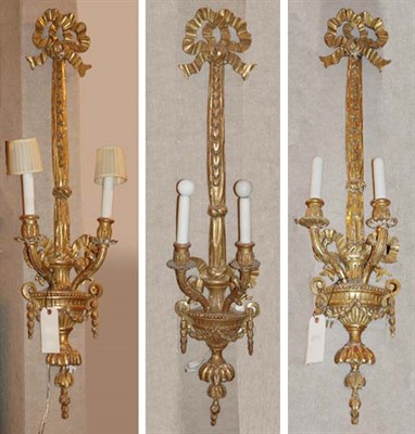 Lot 3699 - Set of Three Louis XVI Style Gilt-Wood...