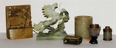 Lot 1577 - Group of Chinese Jade, Hardstone and Soapstone...