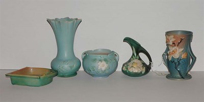 Lot 1590 - Group of Ten Roseville Blue Pottery Table...