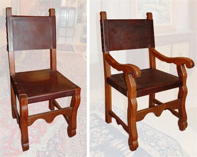 Lot 3549 - Set of Eight Continental Baroque Style Walnut...
