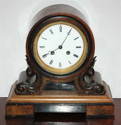 Lot 353 - Walnut Mantel Clock 19th Century Height 10...