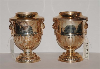 Lot 1386 - Pair of Silver Plated Wine Coolers