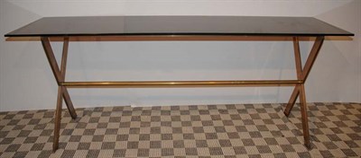 Lot 123 - Brass and Glass Console Table Height 29 inches,...