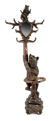 Lot 3499 - Black Forest Style Carved Wood Mirrored Hall...