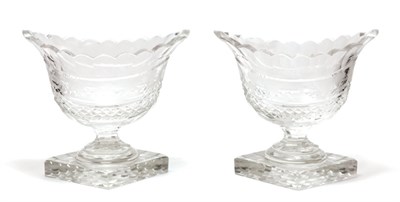 Lot 316 - Pair of Anglo-Irish Style Canoe-Form Cut Glass...