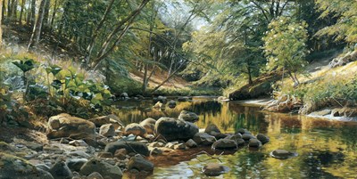 Lot 2042 - Peder Mork Monsted Danish, 1859-1941 Sunlit...