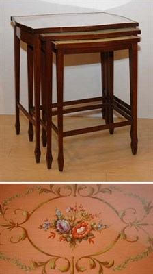 Lot 357 - Regency Style Floral Decorated Mahogany Nest...