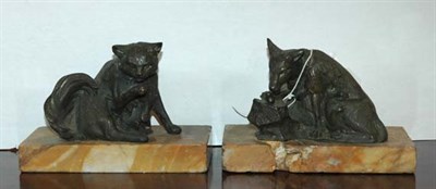 Lot 324 - Pair of Bronze Figural Bookends Height of...