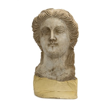 Lot 445 - Marble Bust of a Woman Modern Height 15 inches.