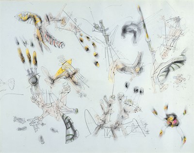 Lot 2116 - Roberto Matta Chilean, 1911-2002 War Cartoon,...