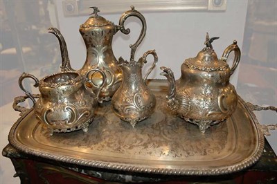 Lot 447 - American Silver Plated Four-Piece Tea and...