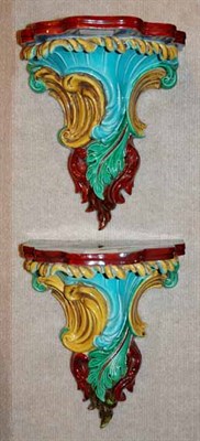 Lot 3331 - Pair of Royal Worcester Majolica Wall Brackets...