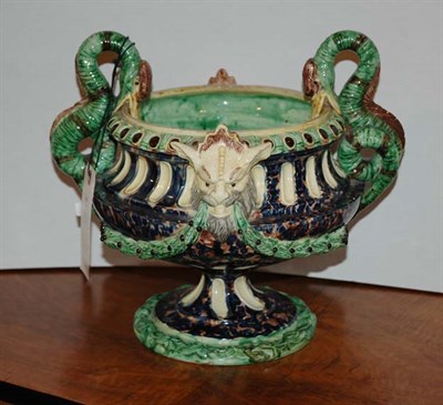 Lot 3344 - Majolica Jardiniere Of squat urn form, with...