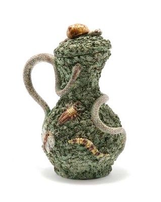 Lot 3343 - Palissy Ware Jug Of baluster form, with a...