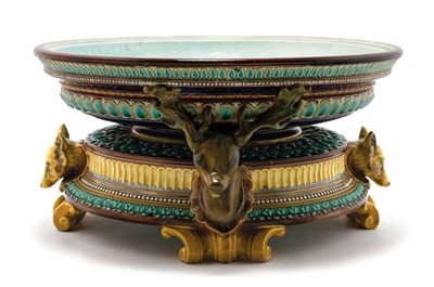 Lot 3349 - English Majolica Centerpiece Of circular form,...