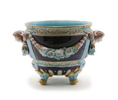 Lot 4248 - English Majolica Cobalt and Turquoise Ground...