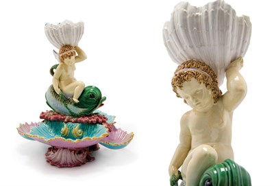 Lot 3358 - George Jones Majolica Figural Centerpiece In...