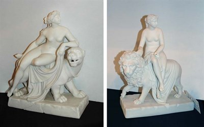 Lot 3587 - Pair of Parian Porcelain Allegorical Figural...