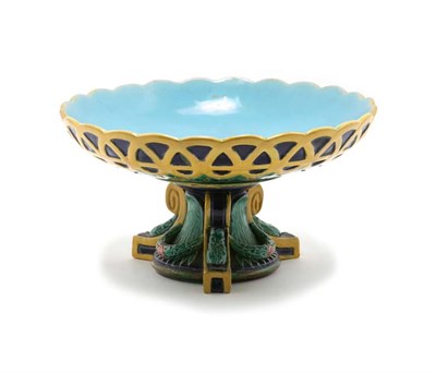 Lot 3339 - English Majolica Centerpiece The shallow...