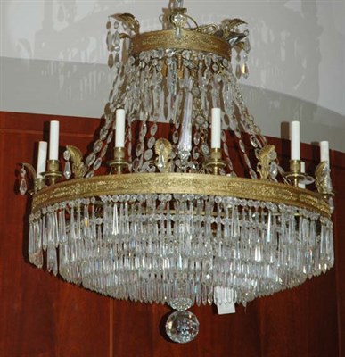 Lot 3299 - Empire Style Gilt-Metal and Beaded Glass...