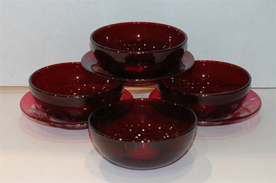 Lot 269 - Assembled Bavarian Claret Cut to Clear Glass...
