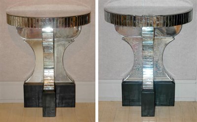 Lot 332 - Pair of Art Deco Style Demilune Mirrored...