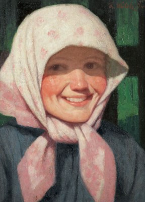 Lot 3039 - Thomas Walch Austrian, 1867-1943 Girl with a...