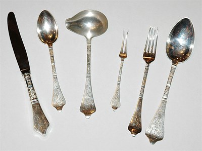 Lot 3152 - Assembled Danish Silver Flatware Service...