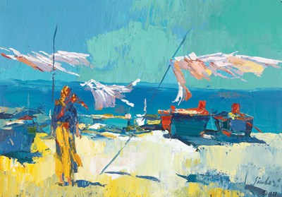 Lot 2093 - Nicola Simbari Italian, b. 1927 Woman and...