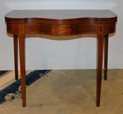 Lot 257 - Federal Style String Inlaid Mahogany Fold-Over...