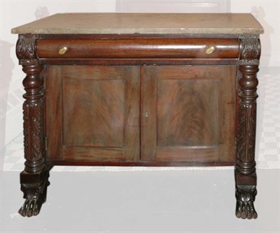 Lot 118 - Classical Style Marble-Top Mahogany Side...