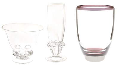 Lot 361 - Steuben Glass Bowl and Vase; Together with a...