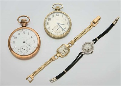 Lot 2197 - Two Open-Face Pocket Watches and Two Wristwatches
